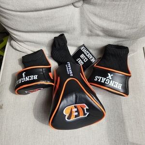 Bengals Black and Orange Golf Club Headcovers